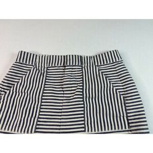 Madewell Striped Mini‎ Skirt Womens Size 0 Black White Pockets Casual